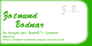 zotmund bodnar business card